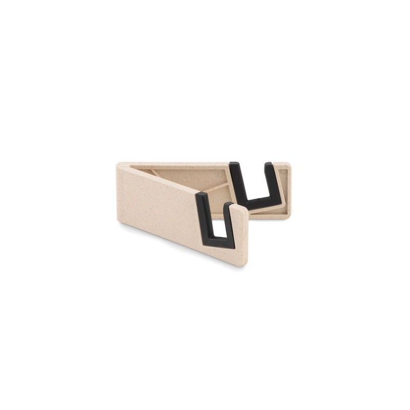 Support téléphone  en bambou/ABS personnalisé - STANDOL+ pas cher Matières : bambou Couleurs : blanc