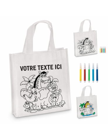 Mini sac shopping à colorier Personnalisé SHOOPIE - pas cher 2