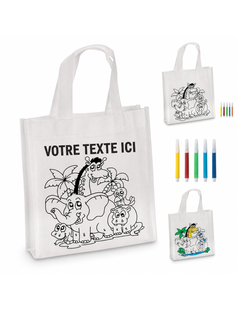 Mini sac shopping à colorier Personnalisé SHOOPIE - pas cher