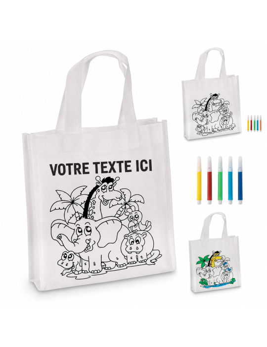 Mini sac shopping à colorier Personnalisé SHOOPIE - pas cher