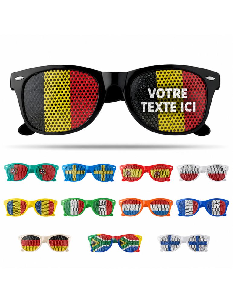 Lunettes de Supporter Élégance Festive Personnalisée pas cher