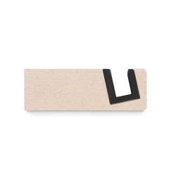 Support téléphone  en bambou/ABS personnalisé - STANDOL+ pas cher Matières : bambou Couleurs : blanc impression haute définition
