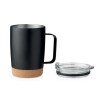 Gobelet isotherme double paroi 300ml personnalisable et pratique RUBY Matières : acier inoxydable Couleurs : noir livraison expr