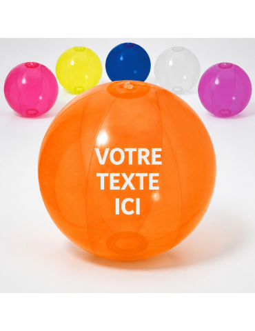 Ballon de plage personnalisable  Nemon Matières : PVC Couleurs : orange translucide 2