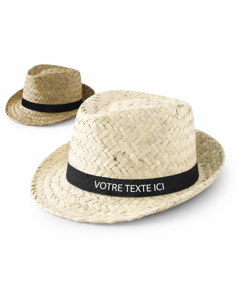 Chapeau Zelio Paille publicitaite pas cher