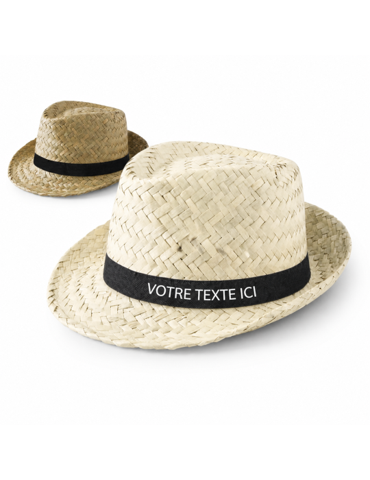 Chapeau Zelio Paille publicitaite pas cher
