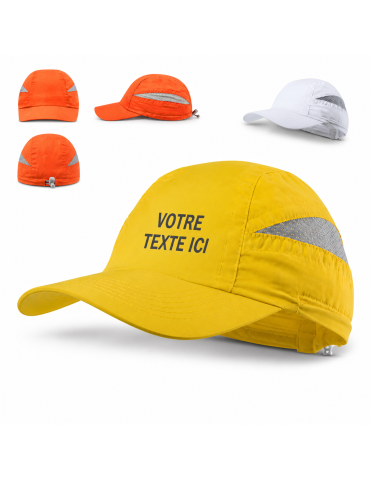 Casquette Personnalisée Publicitaire Laimbur Matières : microfibre Couleurs : jaune objet promotionnel éco-responsable 2