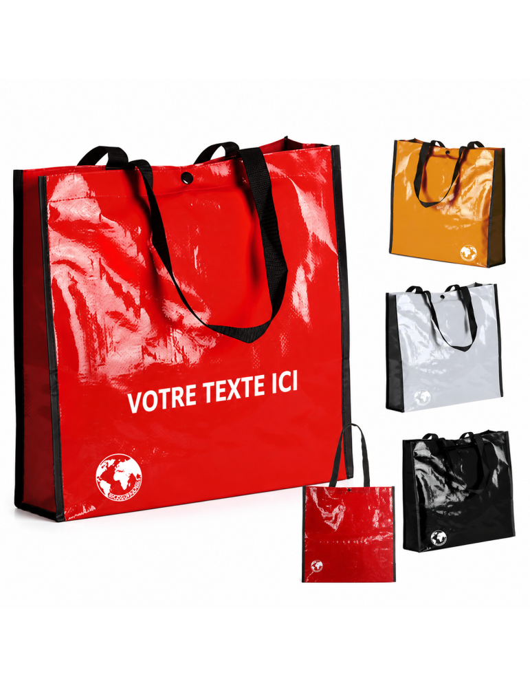 Sac recyclé personnalisé - Sac Shopping Biodégradable pas cher
