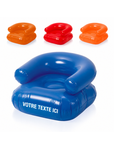 Fauteuil Gonflable Personnalisé Confort à la Plage - Reset Matières : PVC Couleurs : bleu 2