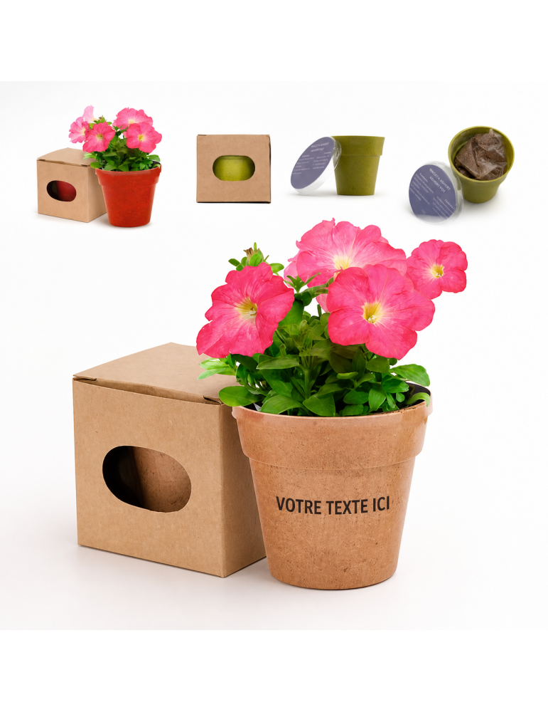 Pot de Fleurs Pratique et Biodégradable Personnalisé - Advert pas cher