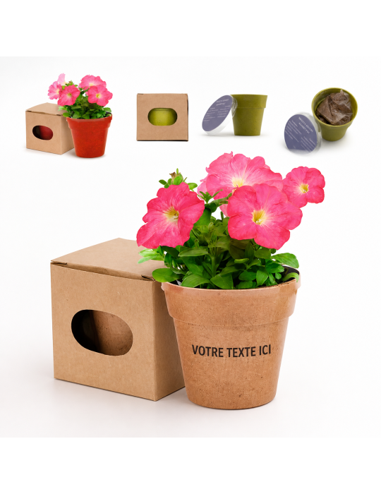 Pot de Fleurs Pratique et Biodégradable Personnalisé - Advert pas cher