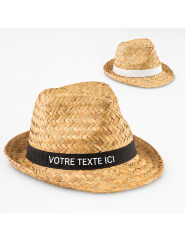 Chapeau en paille naturelle MONTEVIDEO personnalisé pas cher 2