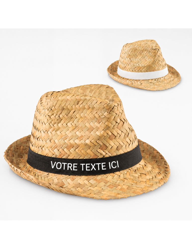 Chapeau en paille naturelle MONTEVIDEO personnalisé pas cher