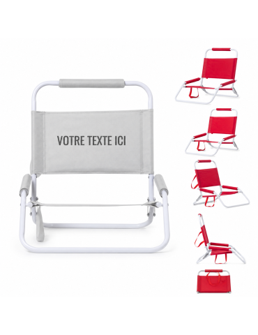 Chaise de Plage Légère et Pratique Personnalisée Pas Cher - Coswel Matières : polyester Couleurs : gris 2