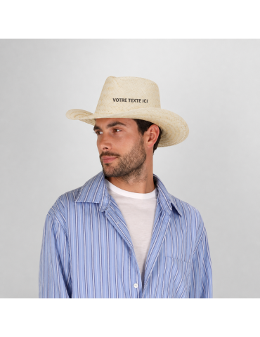 Chapeau personnalisé en paille tressée blanche pas cher Rusnak marquage laser ultra précis 2