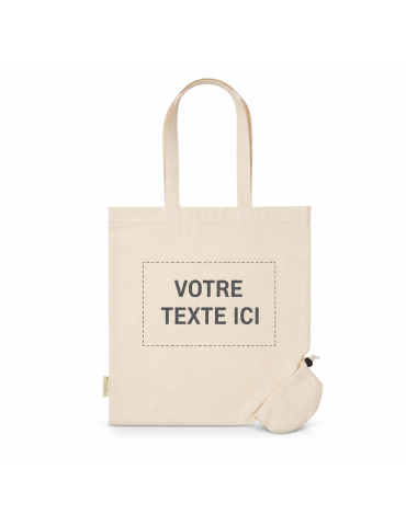 Sac Éco-Responsable Pliable Personnalisé en Coton Bio - Nepax Matières : coton organique Couleurs : naturel 2