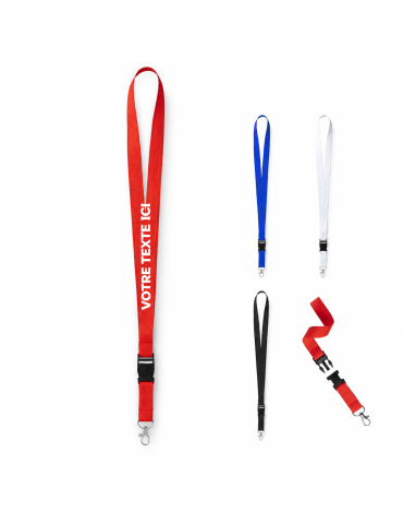 Lanyard Publicitaire Personnalisé Éco-responsable Kunel Matières : polyester Couleurs : rouge 2