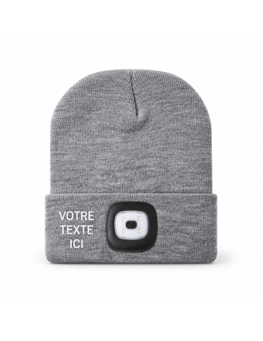 Bonnet Sportif Lumineux Personnalisé Koppy Matières : acrylique Couleurs : gris 2