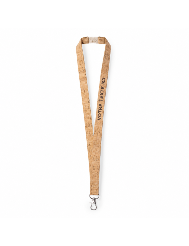 Lanyard Éco-responsable Personnalisé - Bespal Matières : liège Couleurs : naturel 2