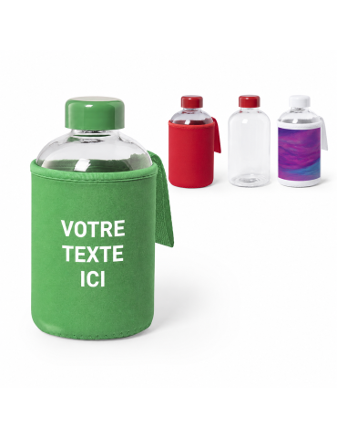 Gourde Personnalisée Publicitaire 500 ml - Flaber Matières : verre Couleurs : vert objet promotionnel éco-responsable 2
