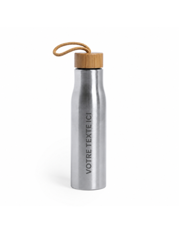 Gourde Éco-responsable et Personnalisable Dropun Matières : bambou Couleurs : argenté 2