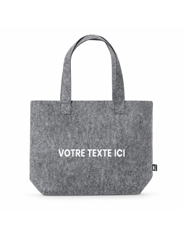 Sac Éco-responsable en RPET Personnalisé pour le Shopping Flavux pas cher Matières : PET recyclé Couleurs : gris 2