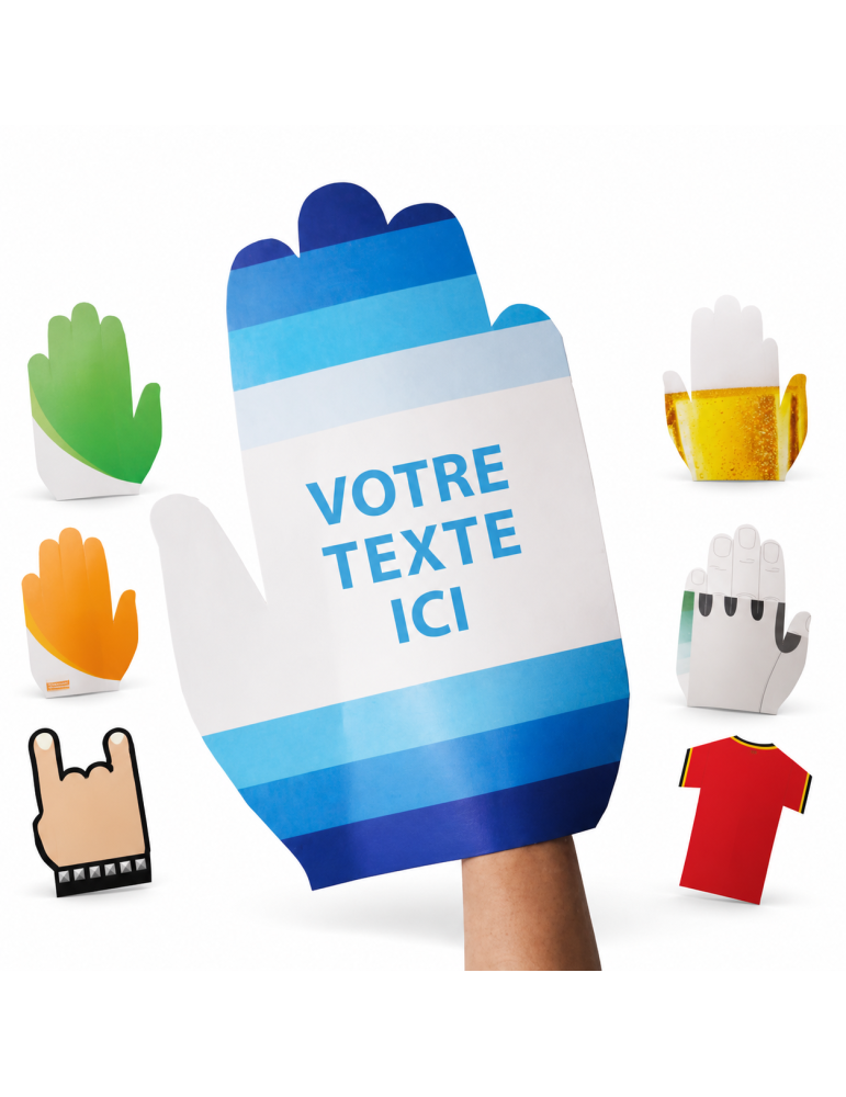 Main géante en carton
