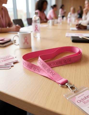 Lanyard cordon octobre rose