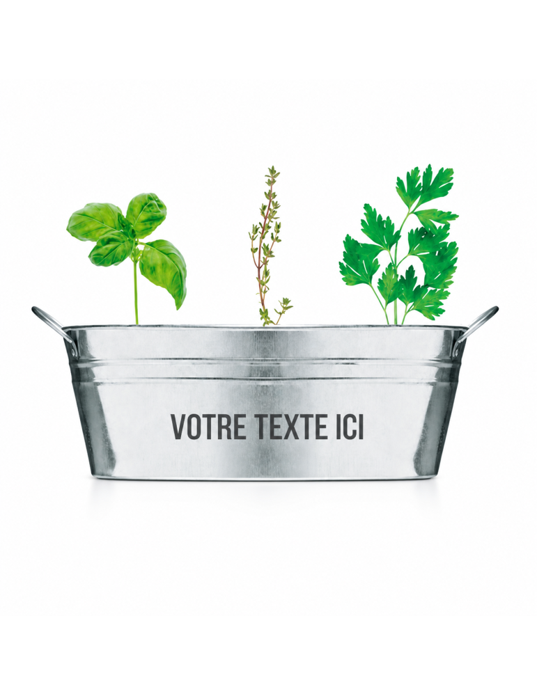 Bac en zinc avec herbes aromatiques - personnalisée pas cher