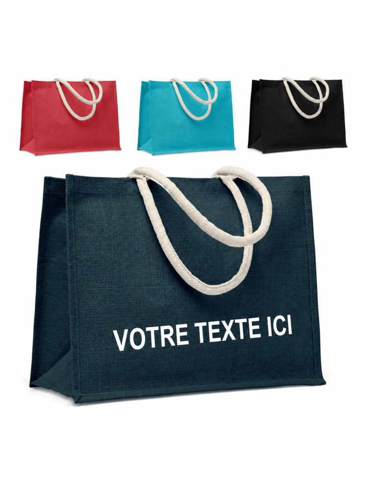 Sac Shopping en Jute AURA et Élégant Personnalisée pas cher