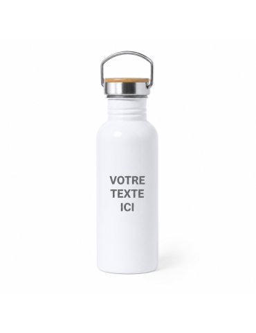 Gourde Sportive Personnalisée Sublimation Preuk Matières : bambou Couleurs : blanc 2