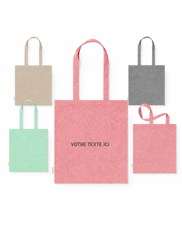 Sac Éco-responsable Personnalisé de Shopping Rassel pas cher Matières : coton recyclé Couleurs : rouge 2