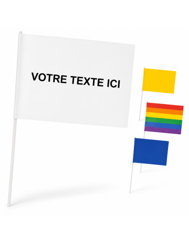 Drapeau en papier supporter 30x20cm Matières : papier Couleurs : blanc 2