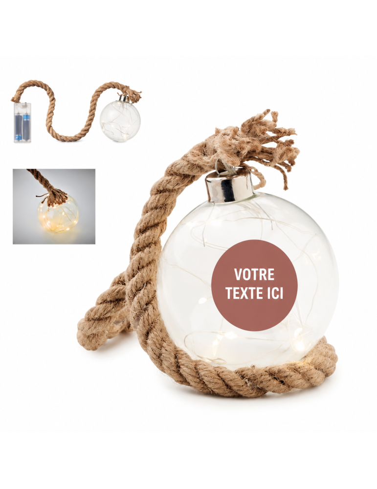 Boule en verre LED personnalisée - Décoration lumineuse BAUBLI pas cher