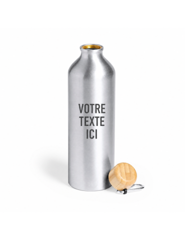 Gourde Éco-responsable Personnalisée 800 ml Hetien Matières : bambou Couleurs : argenté 2
