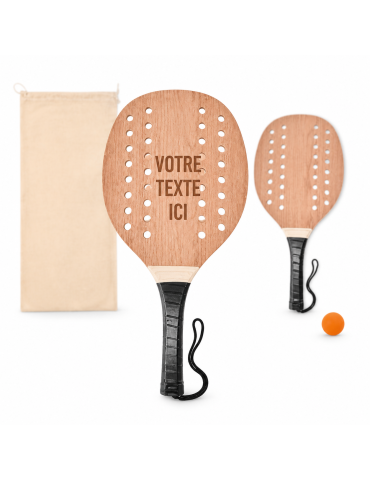 Raquettes en Bois de Rose Personnalisée pas cher - Set Beach Tennis PALAS 2