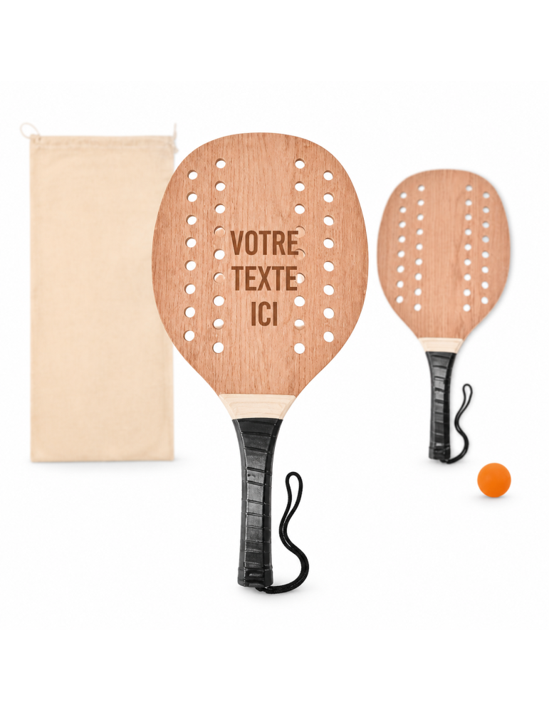 Raquettes en Bois de Rose Personnalisée pas cher - Set Beach Tennis PALAS