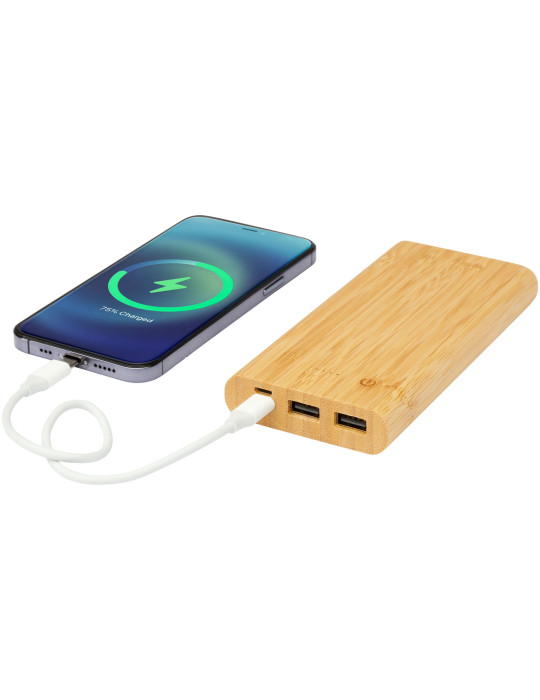 Batterie de secours personnalisable 10 000 mAh en bambou Tulda