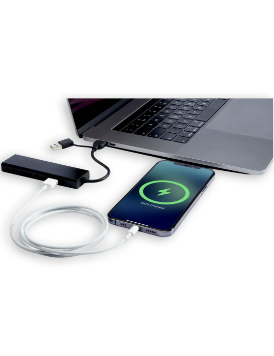 Concentrateur USB personnalisable en aluminium recyclé Rise