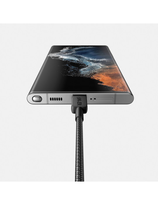 Câble Anker 322 USB-C vers USB-C tressé 1,8 m 60 W publicitaire