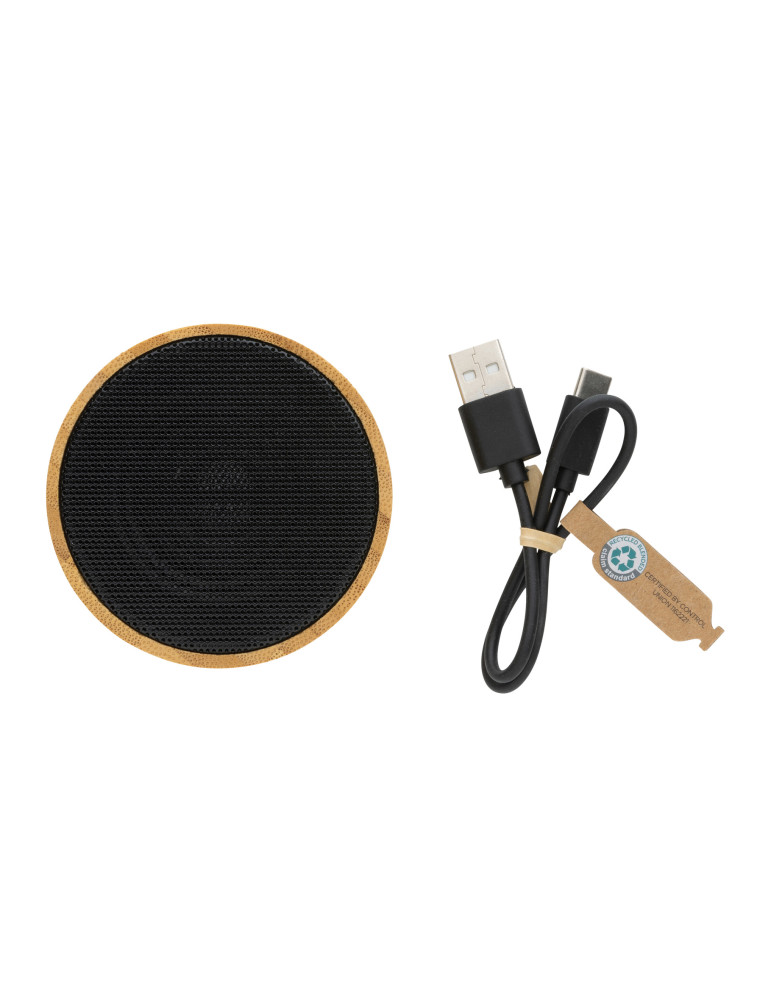 Enceinte 3 W bambou et ABS recyclé RCS personnalisable