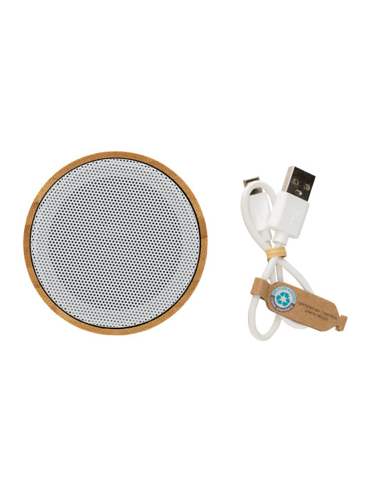 Enceinte 3 W bambou et ABS recyclé RCS personnalisable