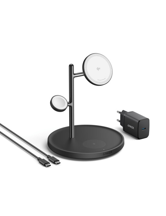Station sans fil Anker MagGo trois en un Qi2 personnalisable
