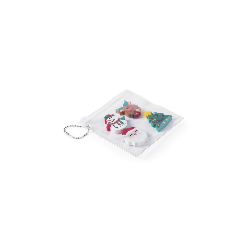 Set de Gommes Publicitaires Festives - Flop cadeau entreprise pas cher