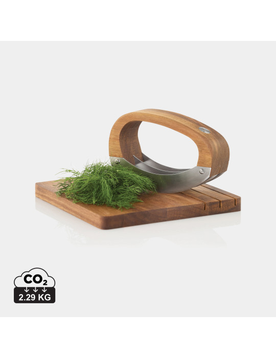 Hachoir berceuse AdHoc RoccaVerde avec planche acacia personnalisable