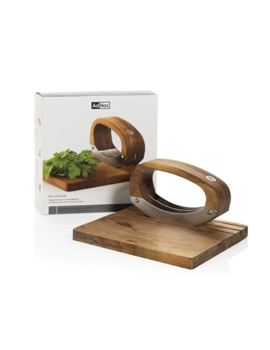 Hachoir berceuse AdHoc RoccaVerde avec planche acacia personnalisable