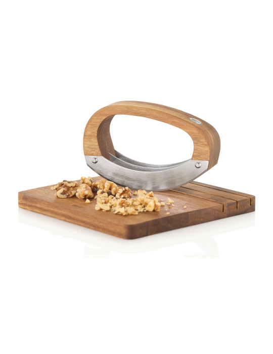 Hachoir berceuse AdHoc RoccaVerde avec planche acacia personnalisable