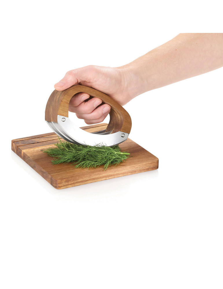 Hachoir berceuse AdHoc RoccaVerde avec planche acacia personnalisable