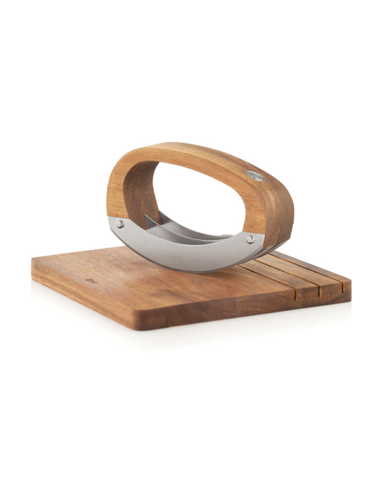 Hachoir berceuse AdHoc RoccaVerde avec planche acacia personnalisable