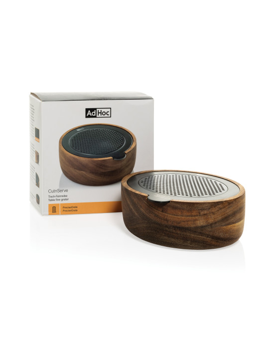 Râpe fine AdHoc CutnServe avec récipient acacia personnalisable